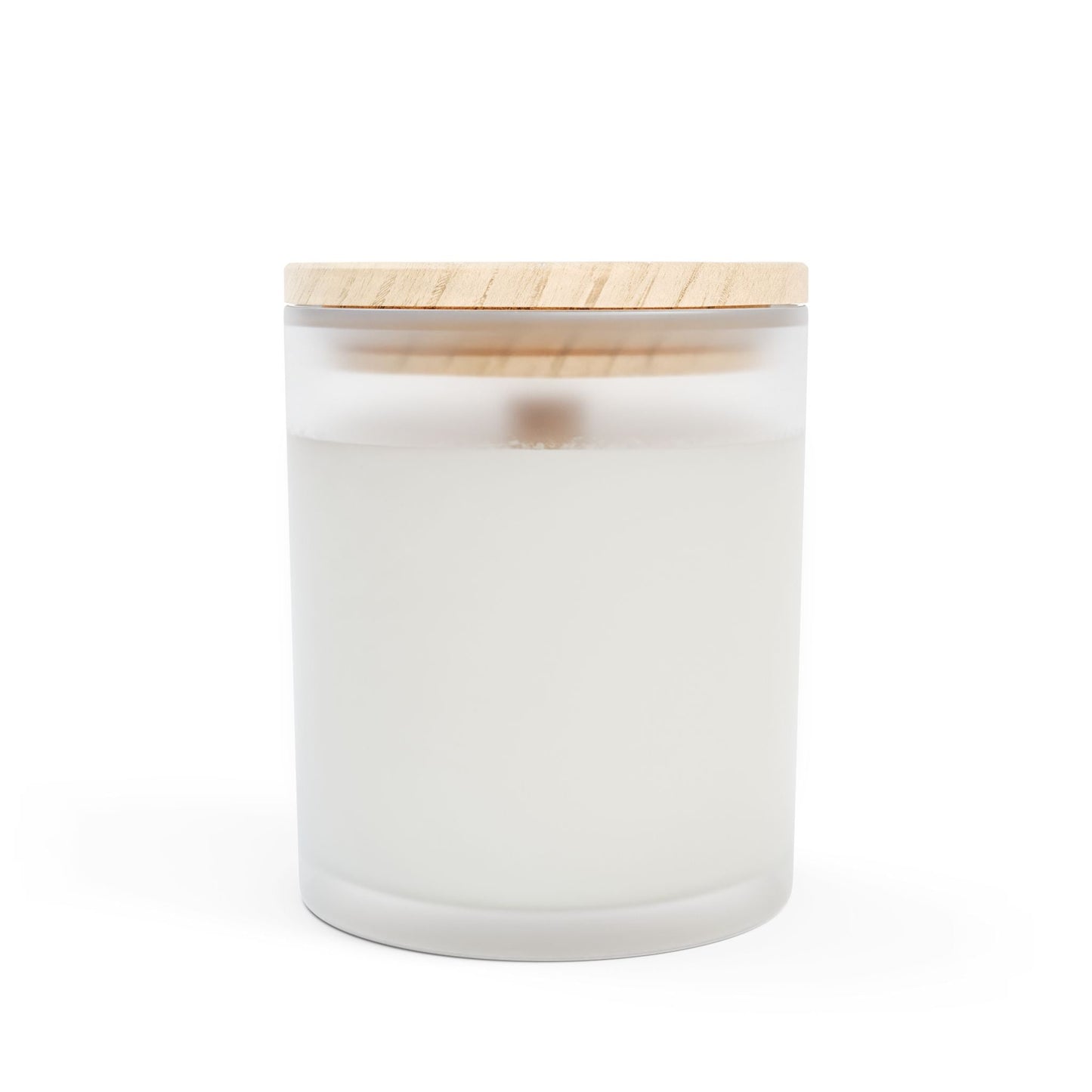 Flannery O'Connor Quote Candle in frosted glass with maple lid, featuring coconut soy wax and wooden wick.