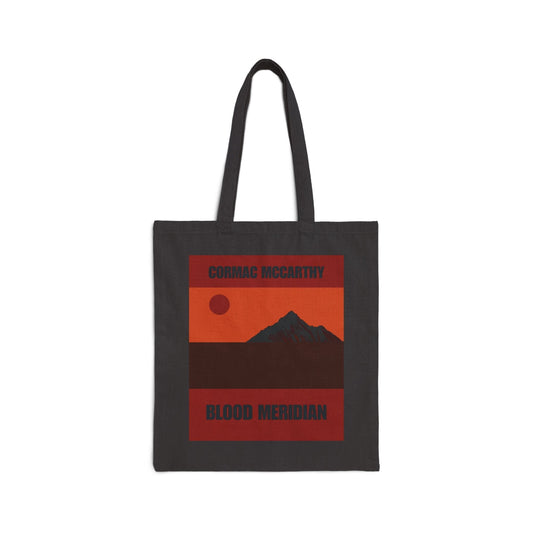 Black canvas tote bag inspired by Cormac McCarthy's Blood Meridian.